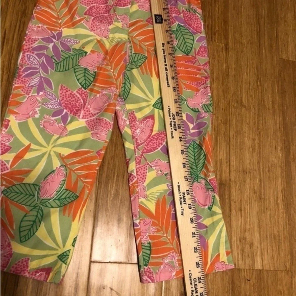Vintage White Tag Lilly Pulitzer girls SZ 8 Bottoms Up frog print‎ cotton pants